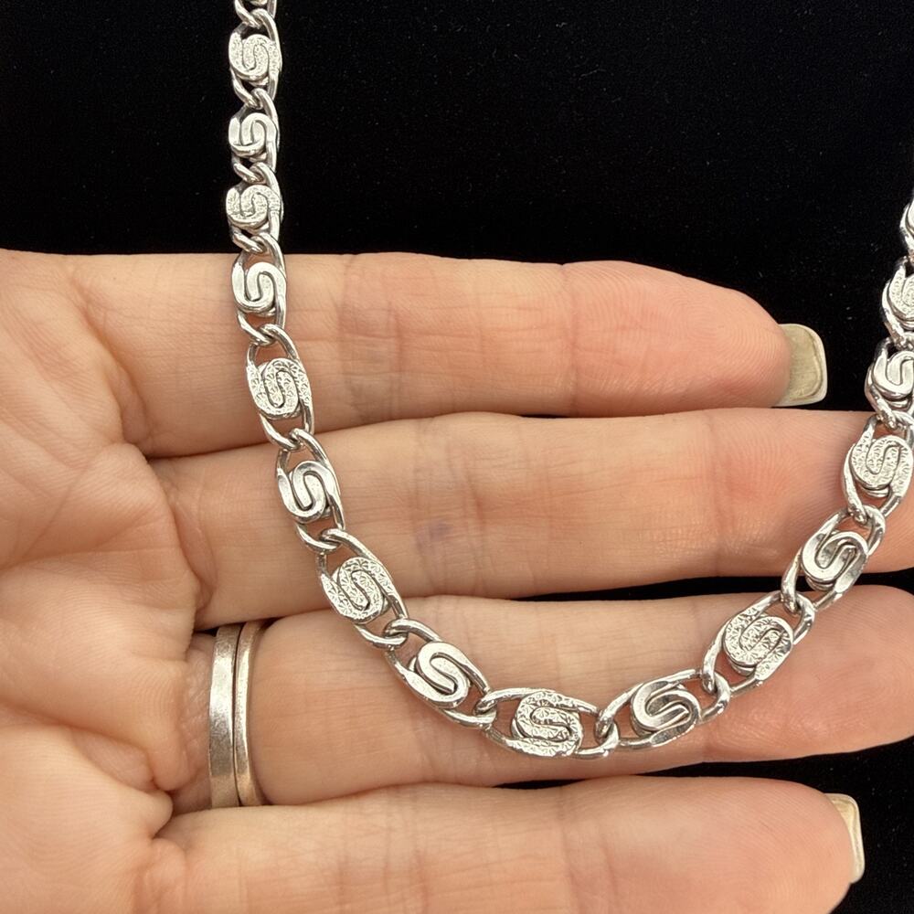 Vintage Avon Marked Mariner Thick Link Silver Tone Chain Necklace 30” - Picture 2 of 7
